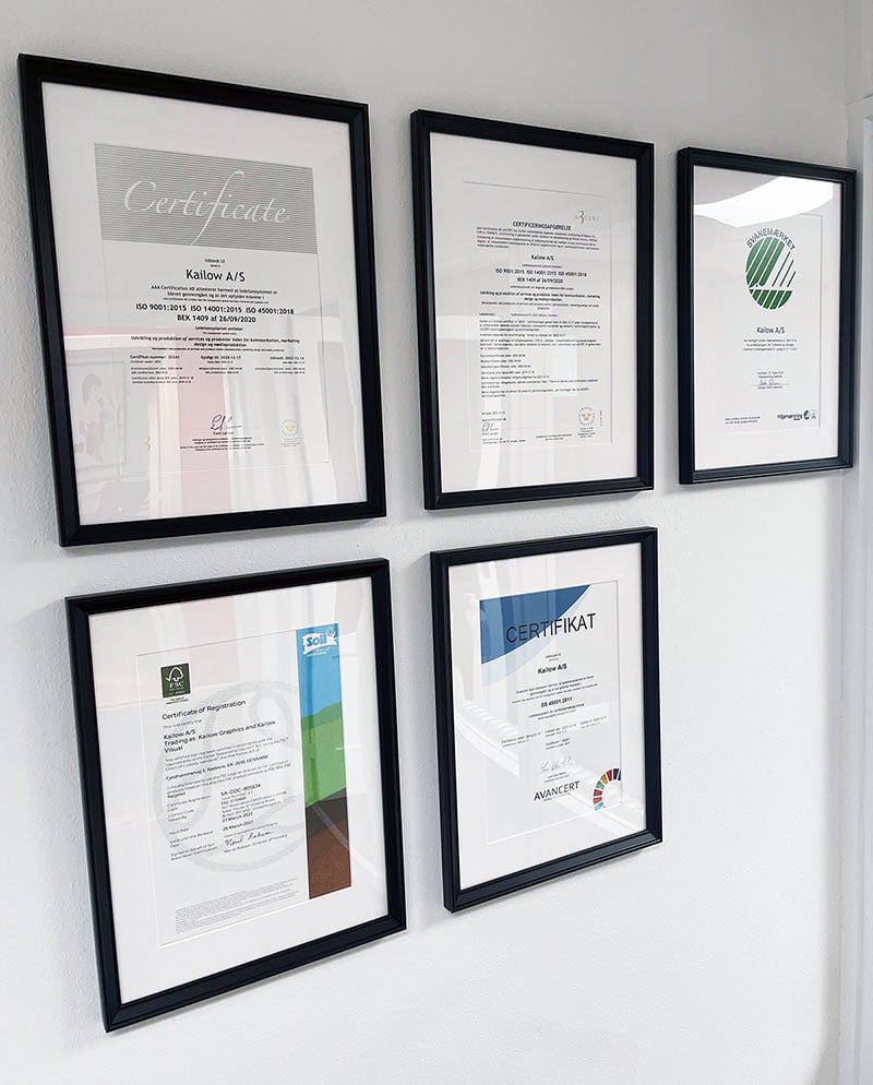 Miljø og ESG - Kailows certifikater